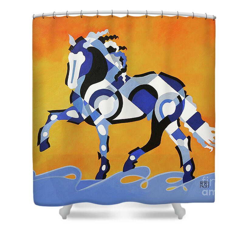 Horse Art Shower Curtain featuring the painting The Power of Equus by Barbara Rush