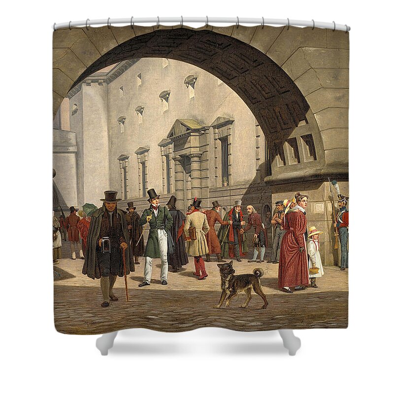 Martinus Rorbye Shower Curtain featuring the painting The Prison of Copenhagen by Martinus Rorbye