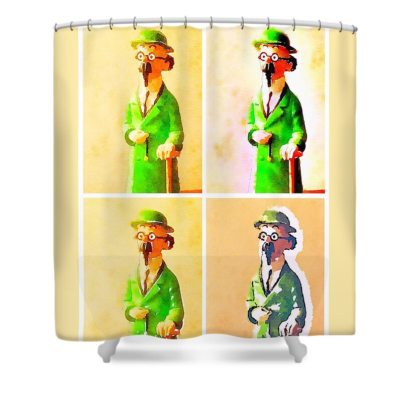 Professor Shower Curtain featuring the painting The Professor by HELGE Art Gallery