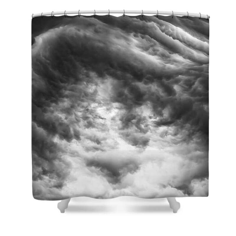 Storm Clouds Shower Curtain featuring the photograph The push back by Charles McCleanon