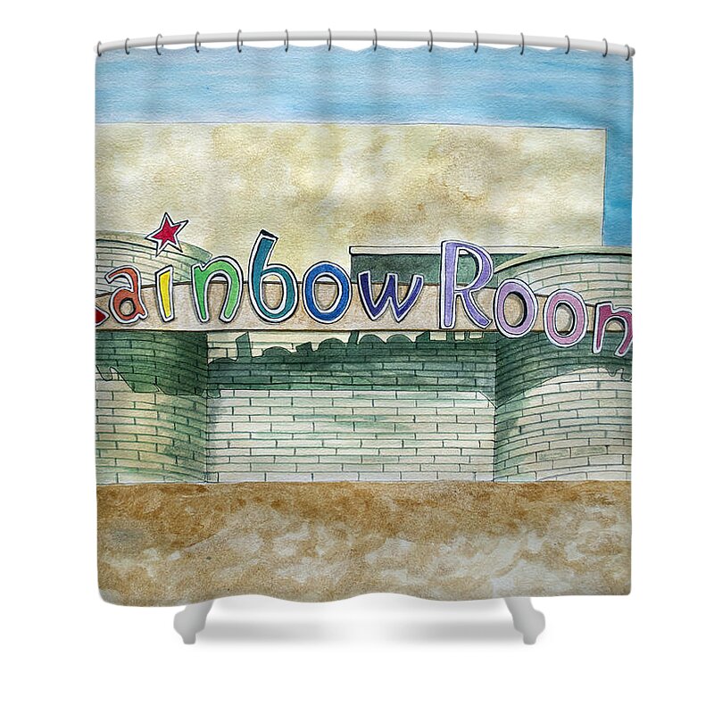 Asbury Art Shower Curtain featuring the painting The Rainbow Room by Patricia Arroyo