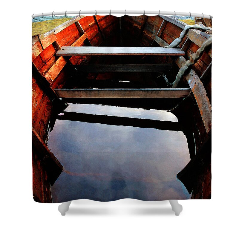 Boat Shower Curtain featuring the photograph The Rainwater Sky by Timothy Bulone