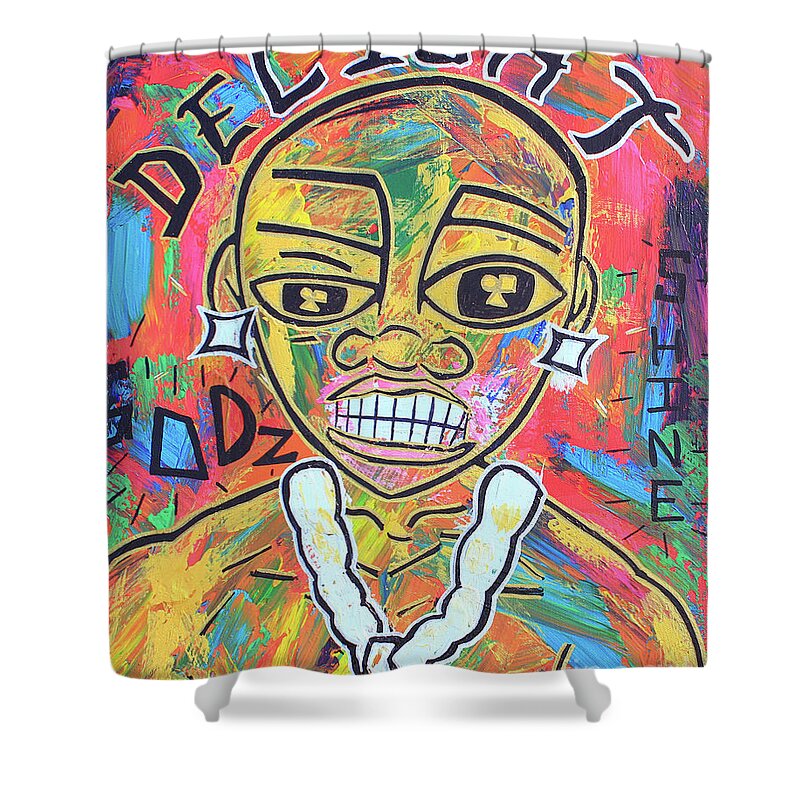 Painting - Acrylic Shower Curtain featuring the painting The Rappers Delight by Odalo Wasikhongo