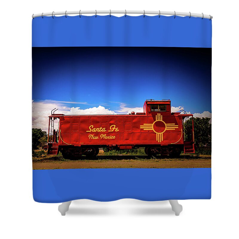 Caboose Shower Curtain featuring the photograph The Red Caboose by Paul LeSage