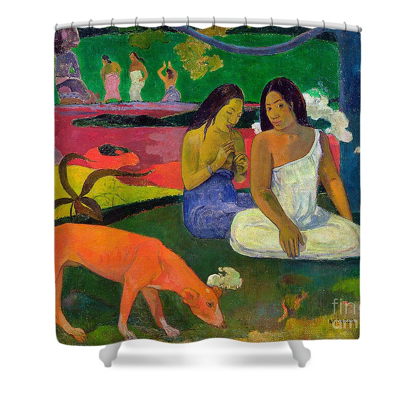 Red Dog Shower Curtain featuring the painting The Red Dog by Paul Gauguin