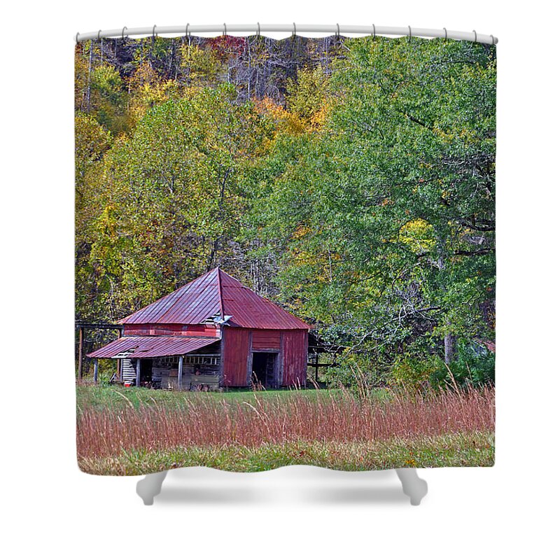 Shed Shower Curtain featuring the photograph The Red Shed No.2 by Lydia Holly
