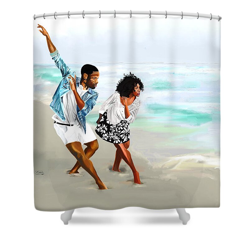 Dancer Shower Curtain featuring the drawing The Rhythm of Friendship by Terri Meredith
