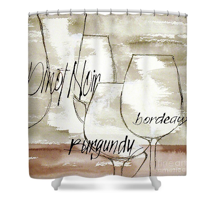 Original Watercolors Shower Curtain featuring the painting The Right Glass 6 by Chris Paschke