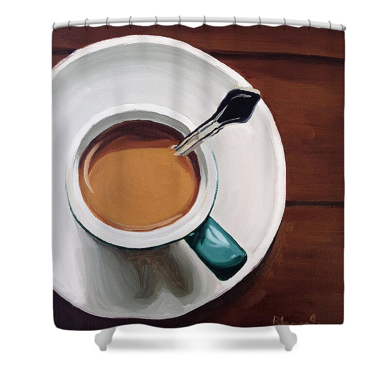 Coffee Shower Curtain featuring the painting The Ritual by Nathan Rhoads