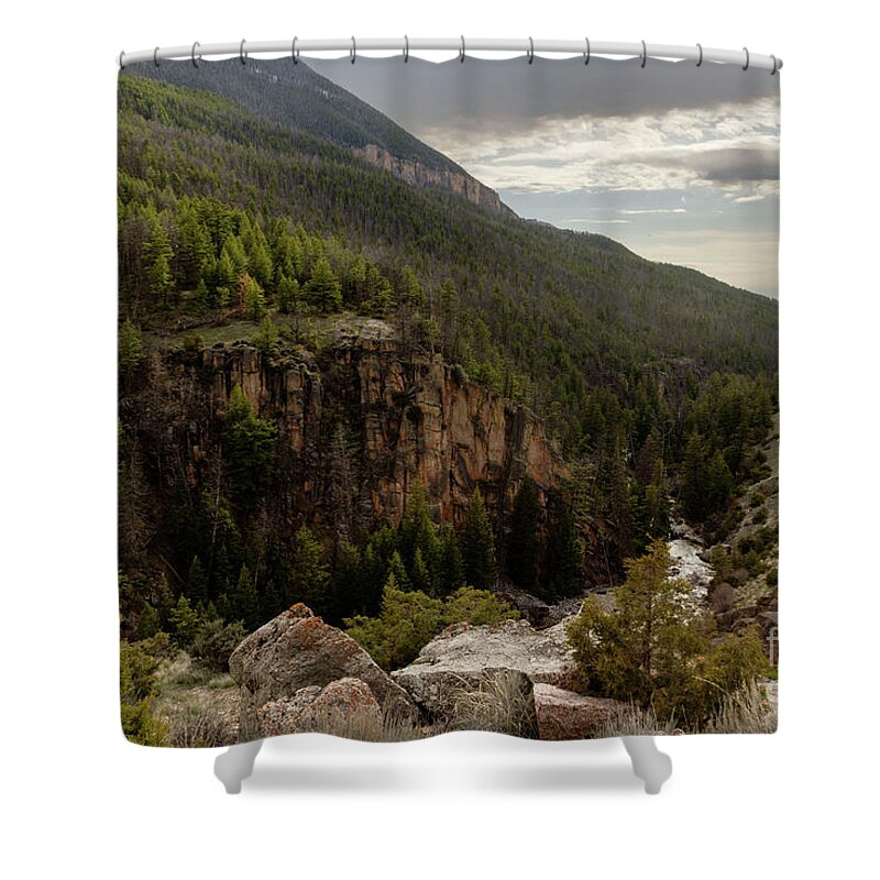 Nature Shower Curtain featuring the photograph The River Below by Steve Triplett