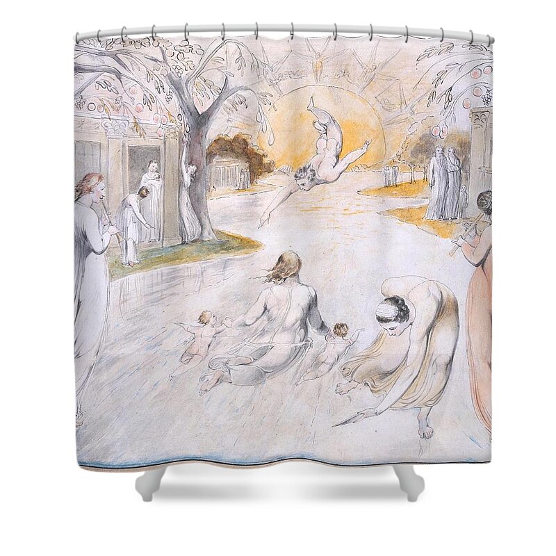The River Of Life' Shower Curtain featuring the painting The River of Life by MotionAge Designs