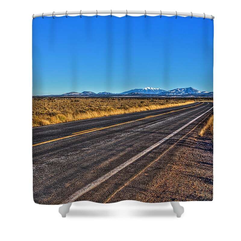 Flagstaff Az Shower Curtain featuring the photograph The Road to Flagstaff by Harry B Brown