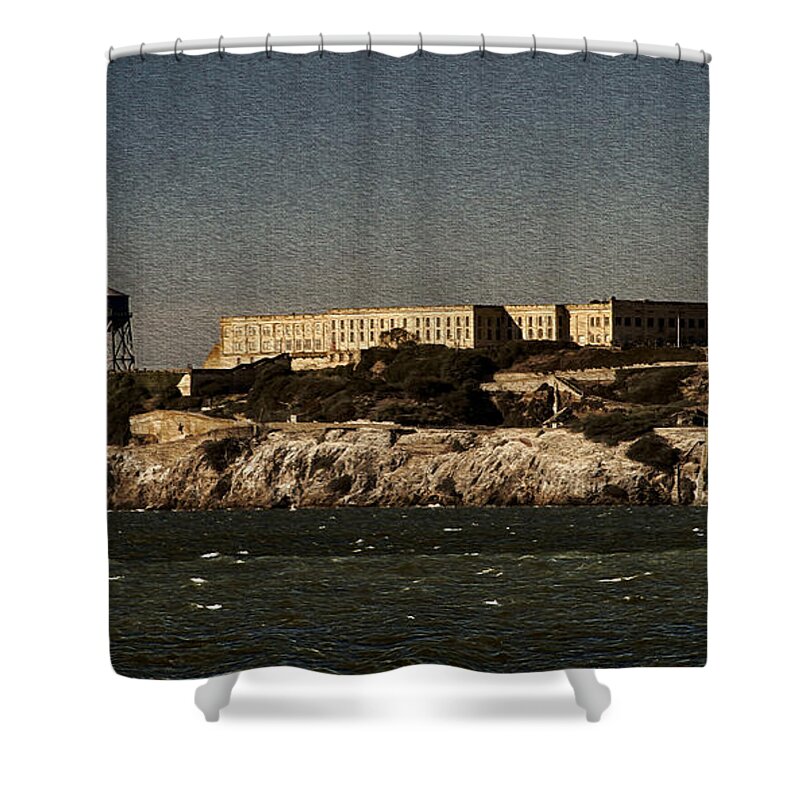 Bonnie Follett Shower Curtain featuring the photograph The Rock Alcatraz 1 by Bonnie Follett