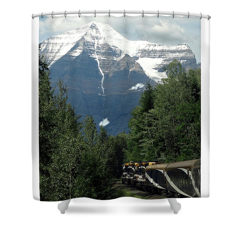 Traveling Shower Curtain featuring the photograph The Rocky Mountaineer by David T Wilkinson