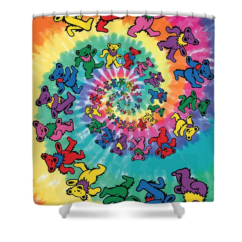 Grateful Dead Shower Curtain featuring the digital art The Roller Bears by Gb