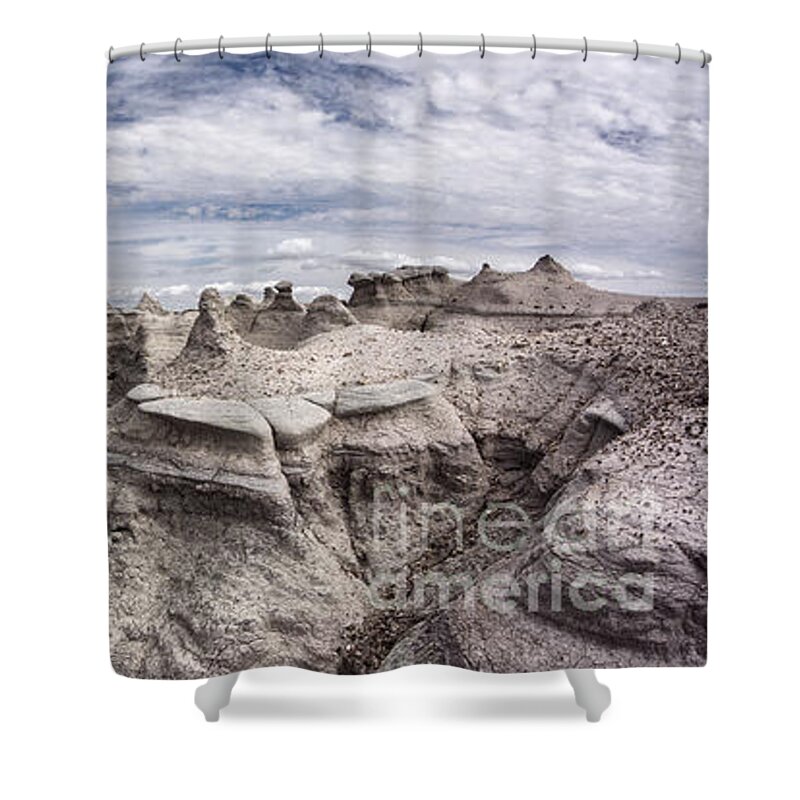 Petrified Forest Shower Curtain featuring the photograph The Sandcastles by Melany Sarafis