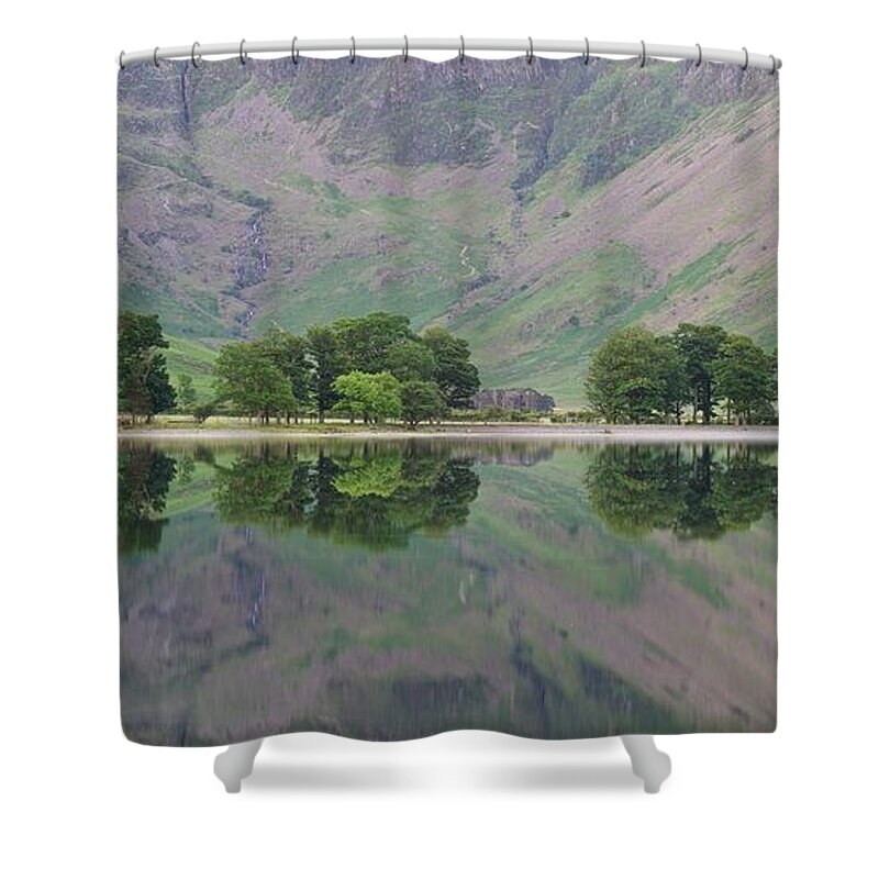 Buttermere Shower Curtain featuring the photograph The Sentinals by Stephen Taylor