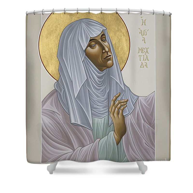 The Servant Of God Mechtild Of Magdeberg Shower Curtain featuring the painting The Servant of God Mechtild of Magdeberg 052 by William Hart McNichols