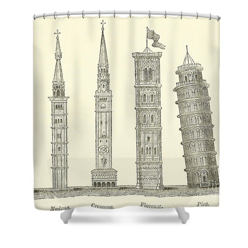 Italy Drawings Shower Curtains