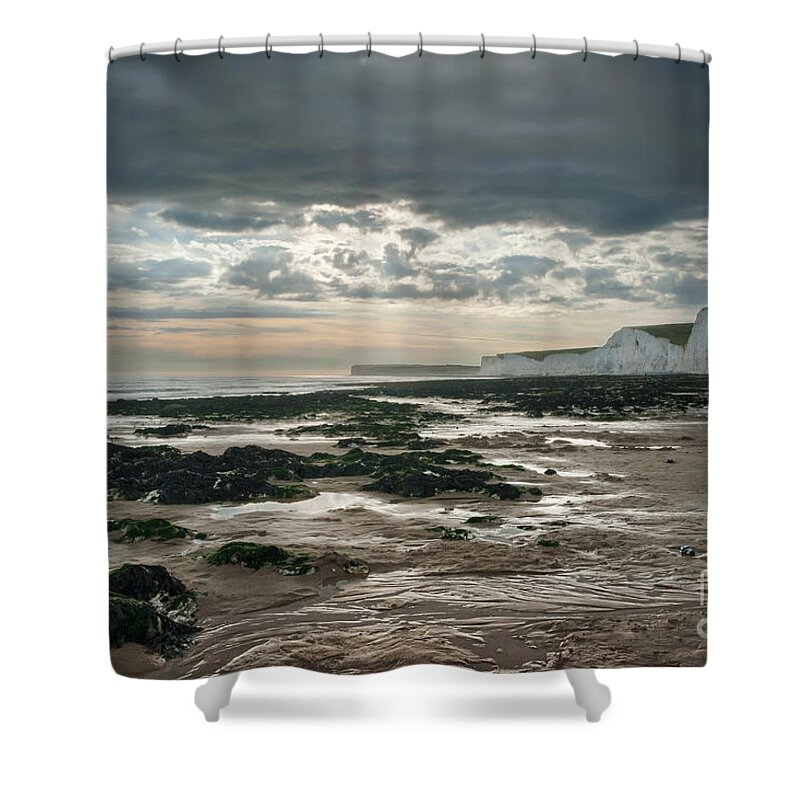 Seven Sisters Eastbourne Shower Curtain featuring the photograph The Seven Sisters, Sussex by Ann Garrett