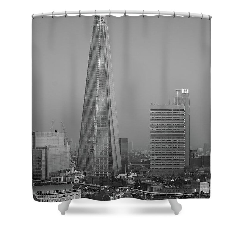 The Shard Shower Curtain featuring the photograph The Shard, London by Perry Rodriguez
