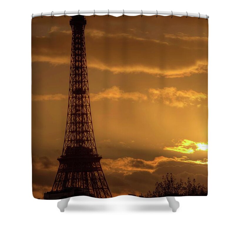 Eiffel Shower Curtain featuring the photograph The Shining by Hany J
