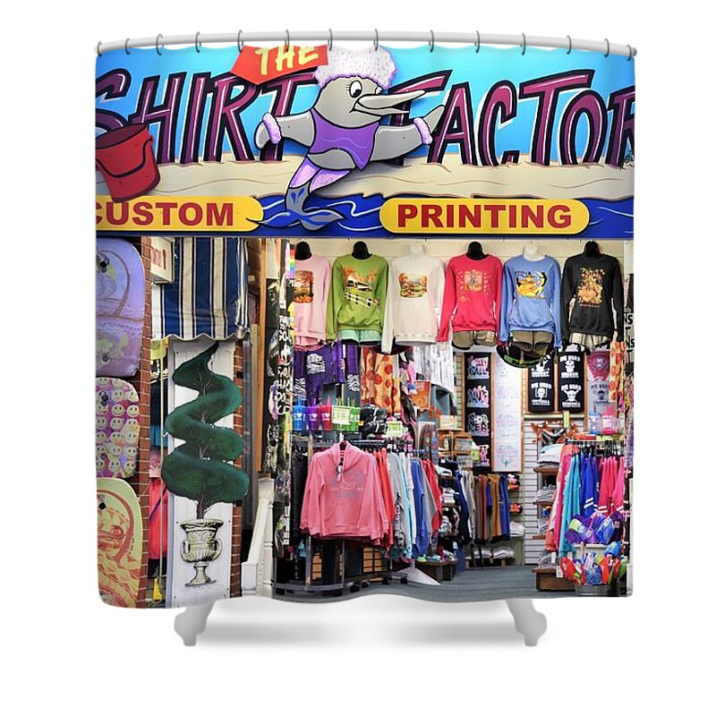 Rehoboth Beach Shower Curtain featuring the photograph The Shirt Factory by Kim Bemis