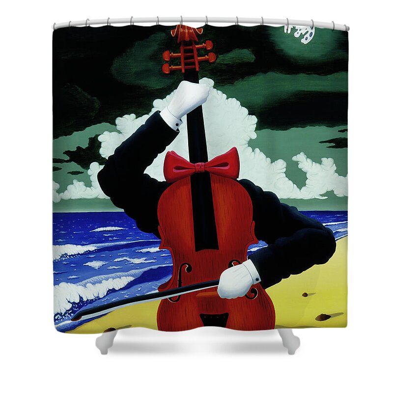 Shower Curtain featuring the painting The Silent Soloist by Paxton Mobley