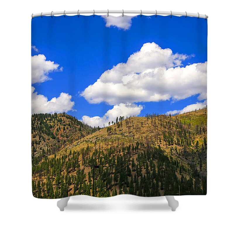 Mountains Shower Curtain featuring the photograph The Silver Valley in Idaho by Chris Smith