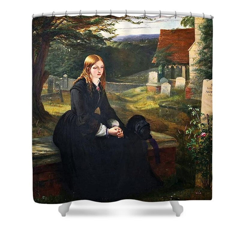 Thomas Brooks - The Sisters Grave 1857 Shower Curtain featuring the painting The Sisters Grave by MotionAge Designs