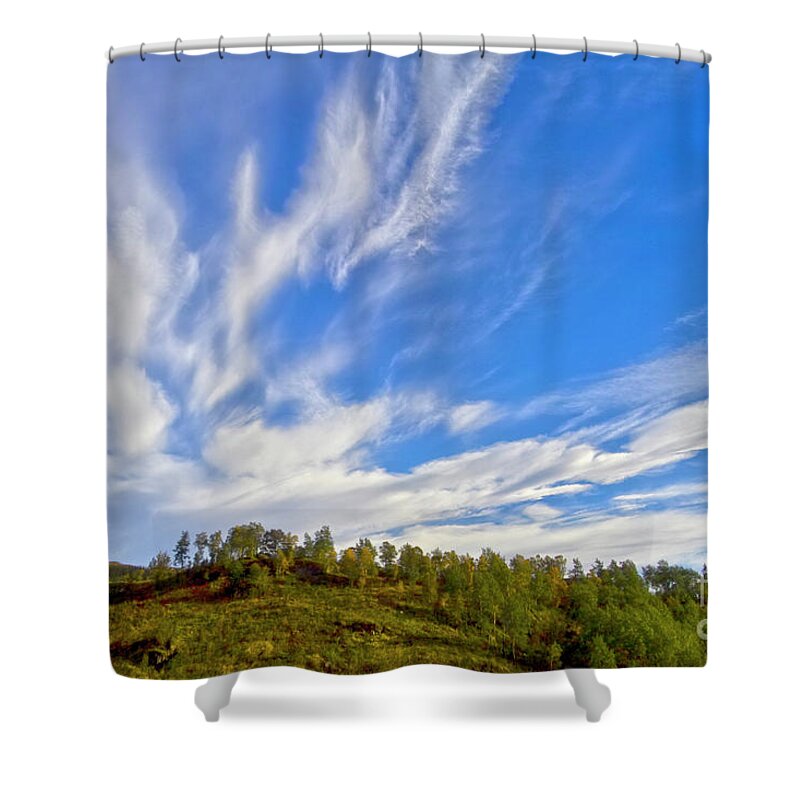 Europe Shower Curtain featuring the photograph The skies by Heiko Koehrer-Wagner
