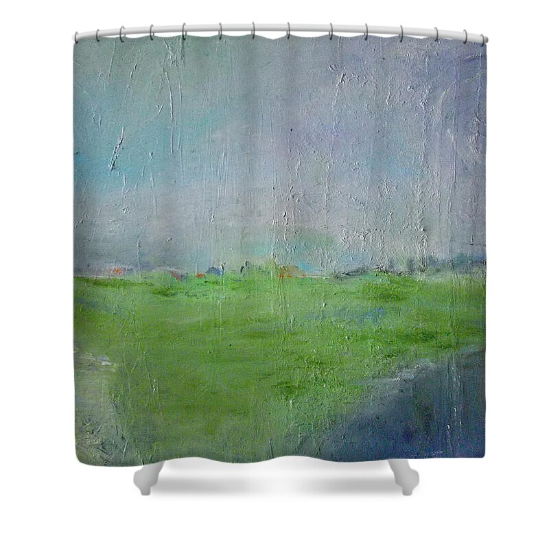 Abstract Shower Curtain featuring the painting The Sky is falling by Susan Esbensen