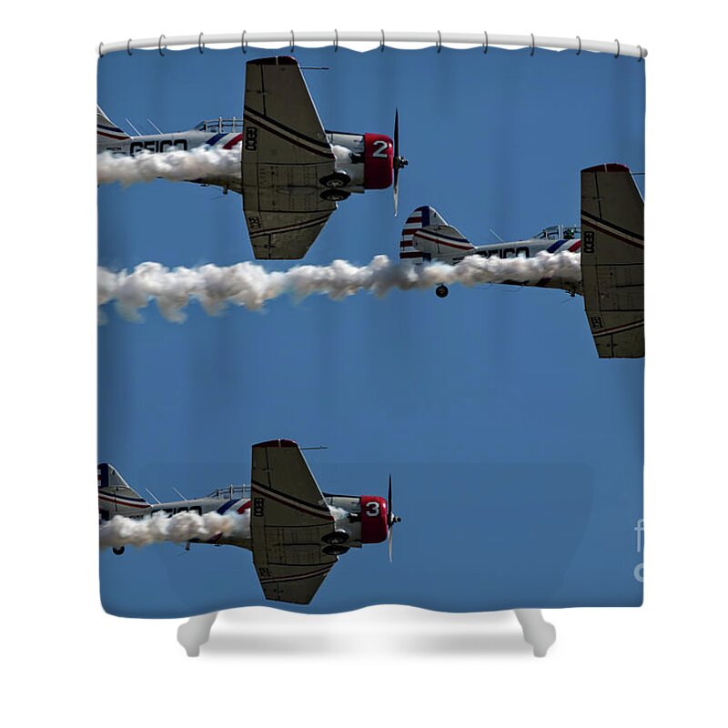 Skytypers Shower Curtain featuring the photograph The Skytypers Team by Doug Sturgess