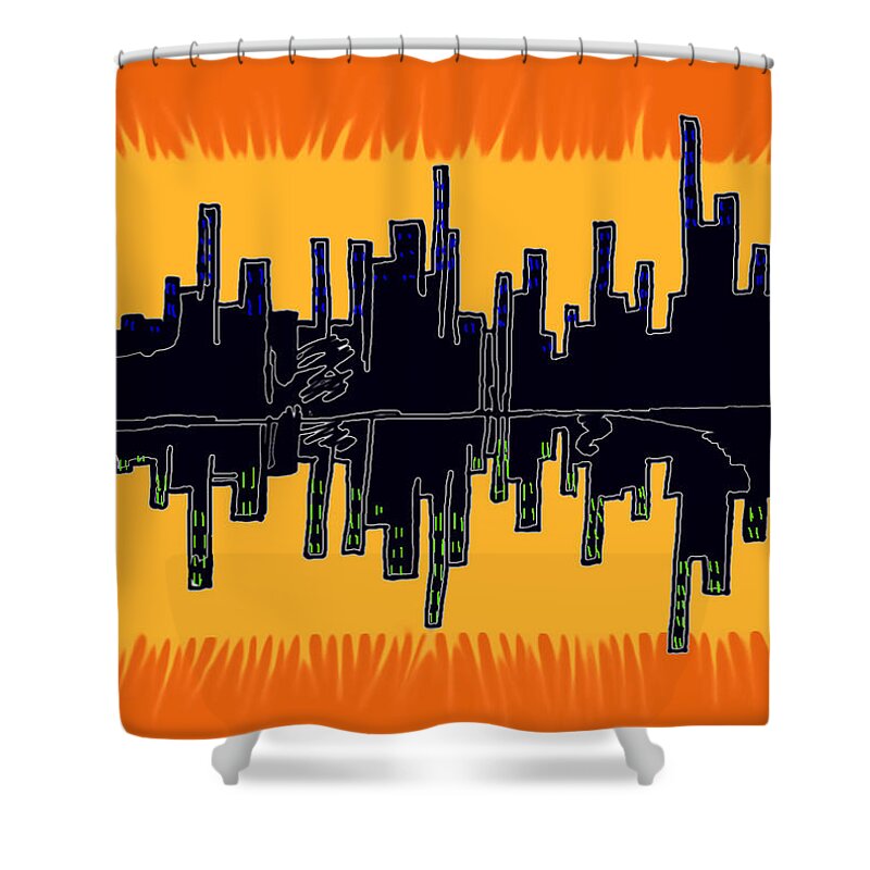 Se-metric Shower Curtain featuring the digital art The snowman by Christopher Rowlands
