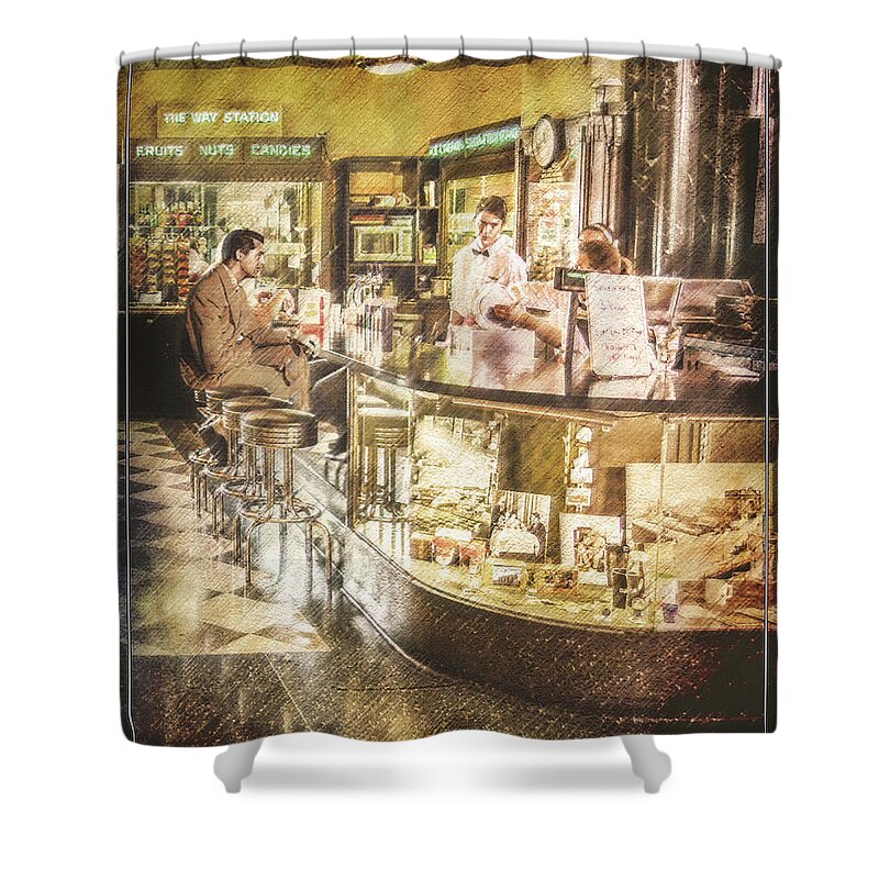 Soda Fountain Shower Curtain featuring the photograph The Soda Fountain by John Anderson
