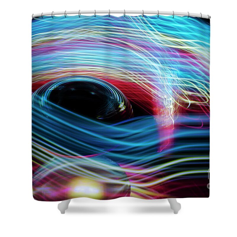 The Speed Of Light Shower Curtain featuring the photograph The Sound Of Light 1 by Bob Christopher