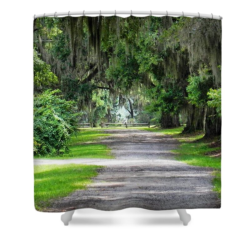 Libe Oaks Shower Curtain featuring the photograph The South I Love by Patricia Greer