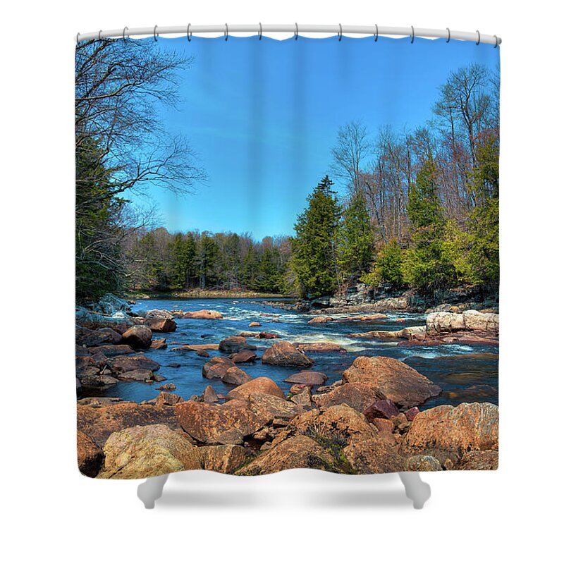 The Splendor Of Spring On The Moose River Shower Curtain featuring the photograph The Splendor of Spring on the Moose River by David Patterson