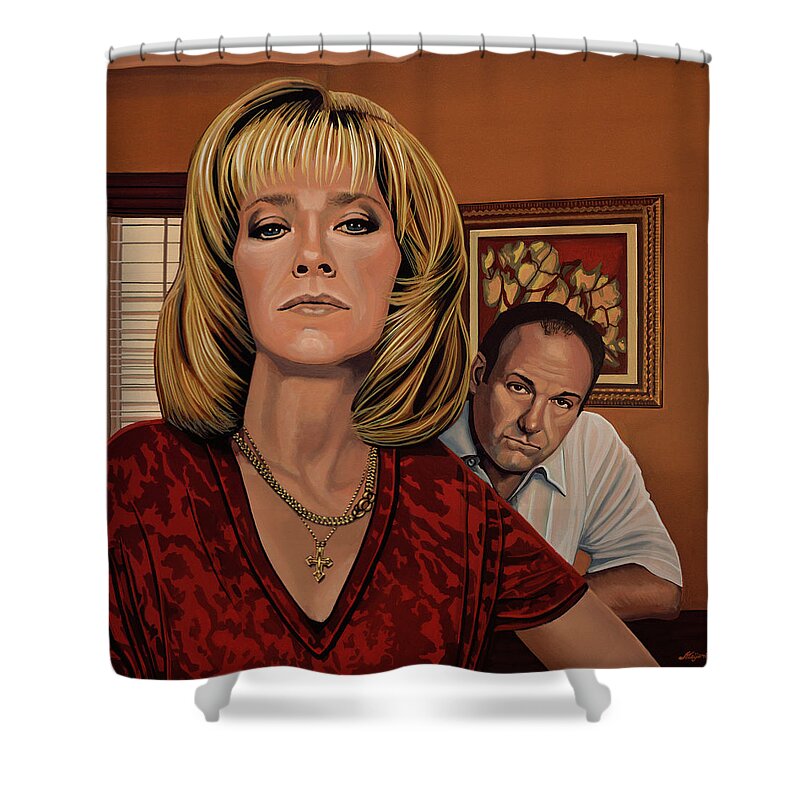 The Sopranos Shower Curtain featuring the painting The Sopranos Painting by Paul Meijering