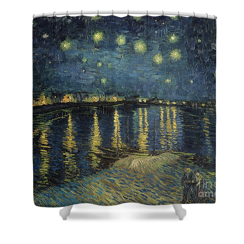 The Shower Curtain featuring the painting The Starry Night by Vincent Van Gogh