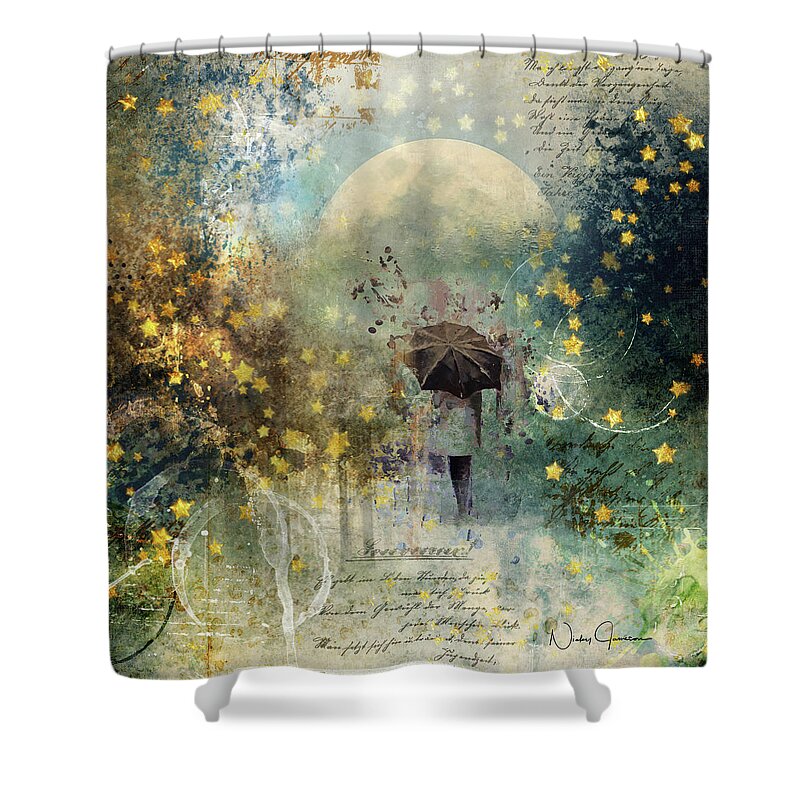 Magical Shower Curtain featuring the digital art The Stars Fall Down by Nicky Jameson