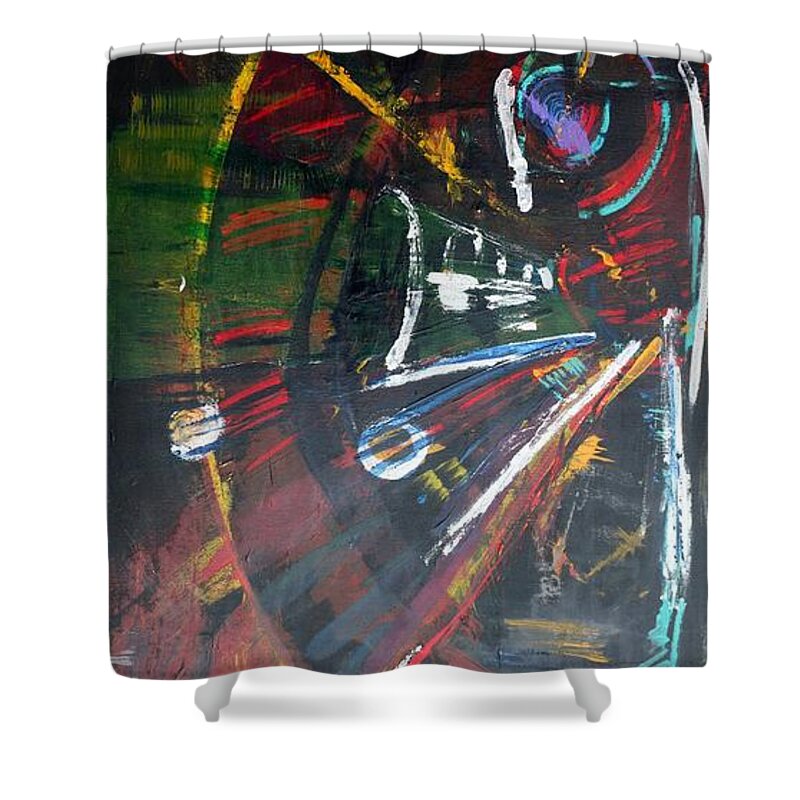 Prints Shower Curtain featuring the painting The Subway Experience by Jack Diamond