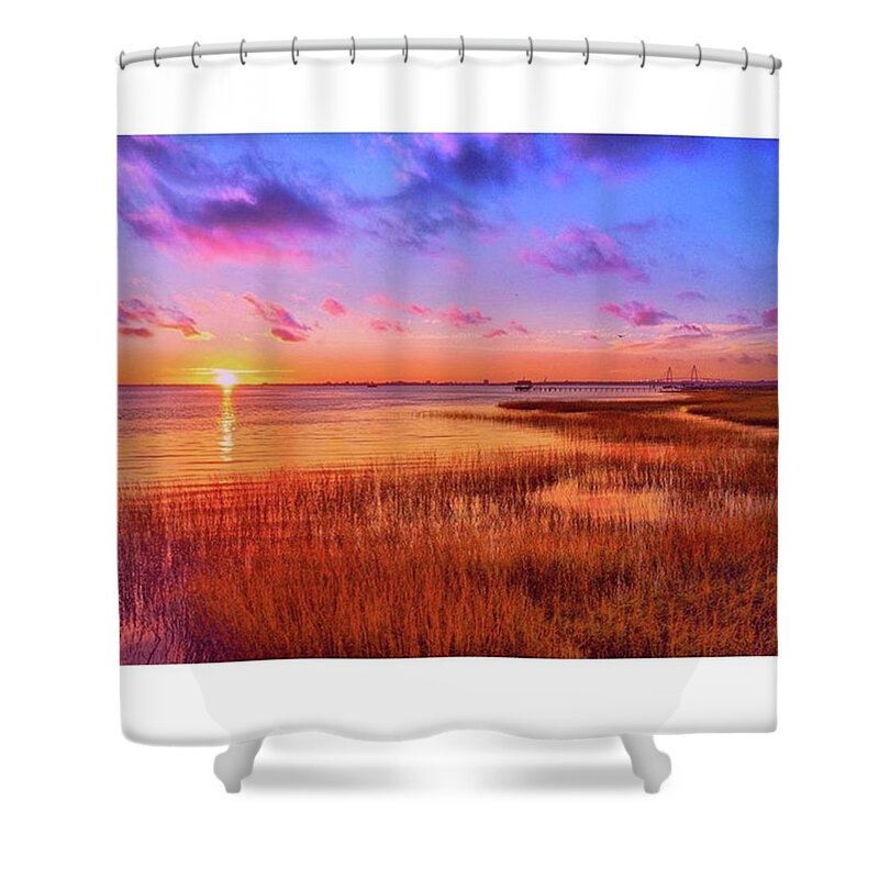 Charleston Shower Curtain featuring the photograph The Sun Finally Came Out Over by Cassandra M Photographer