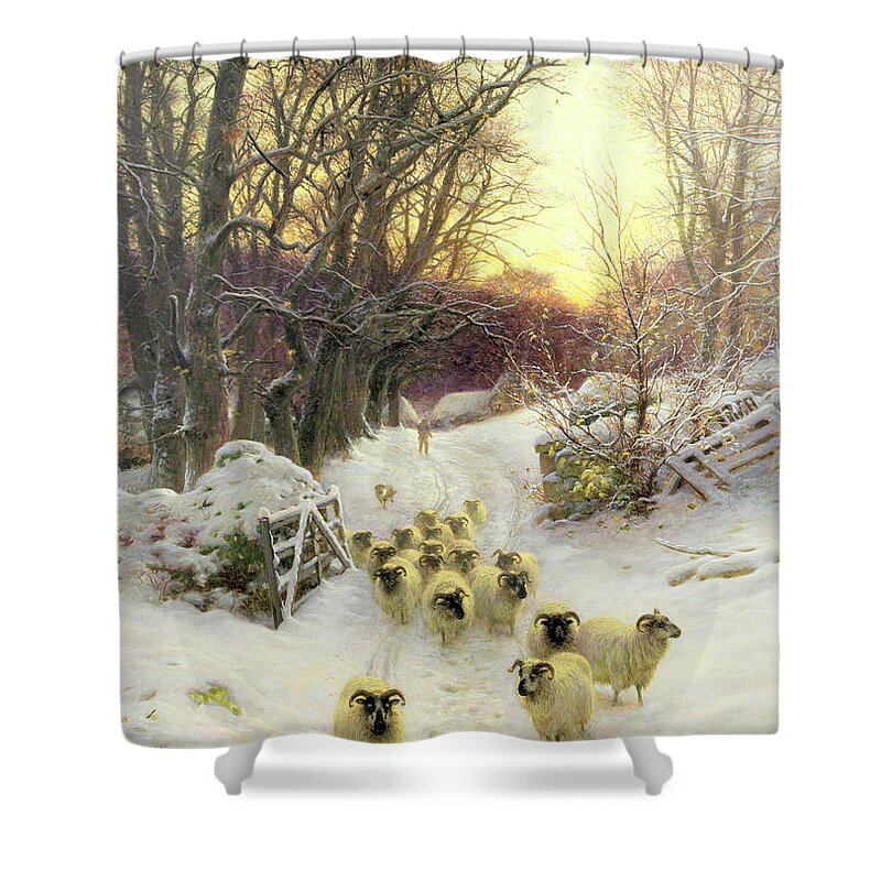 Sunset Shower Curtain featuring the painting The Sun Had Closed the Winter's Day by Joseph Farquharson