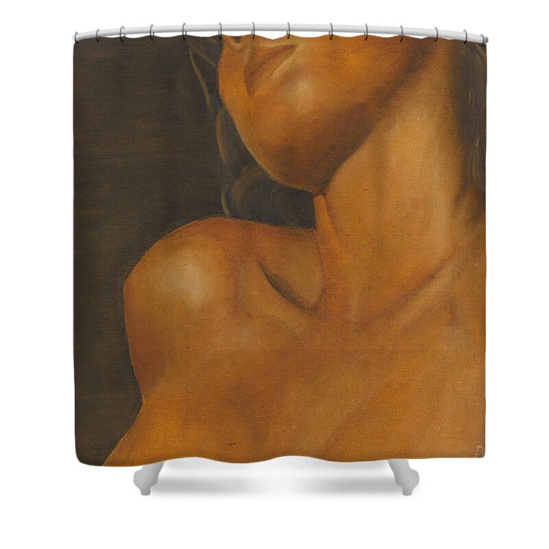 Woman Shower Curtain featuring the painting The Sun Will Set For You by Dana DiPasquale