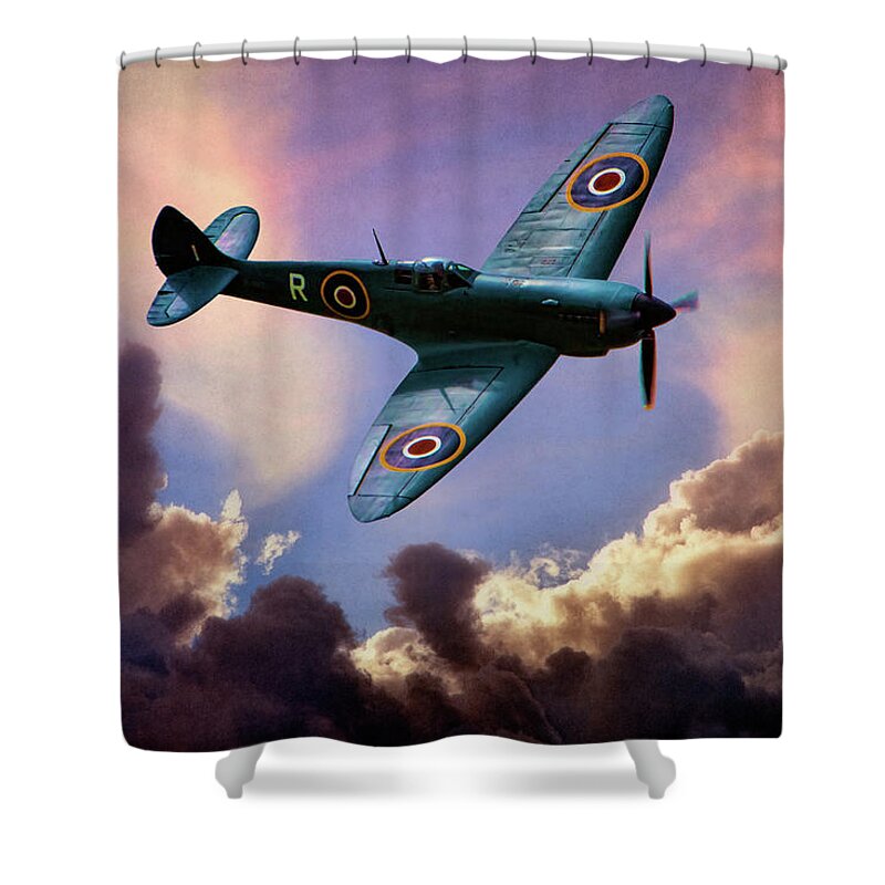 Aviation Shower Curtain featuring the photograph The Supermarine Spitfire by Chris Lord
