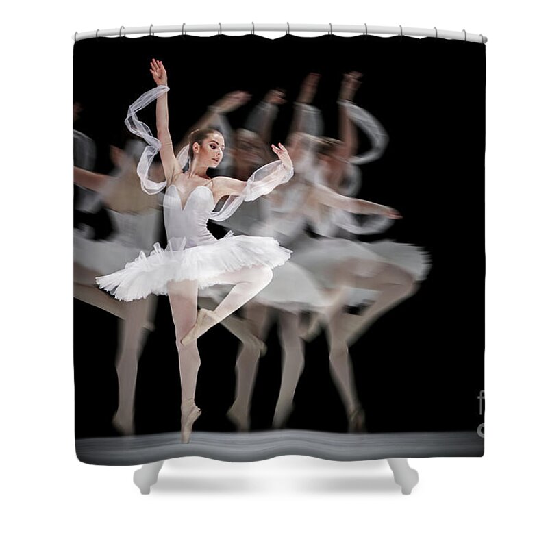 Ballet Shower Curtain featuring the photograph The Swan Ballet dancer by Dimitar Hristov