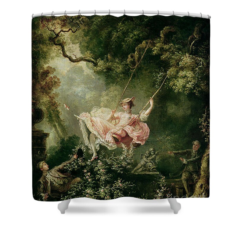 The Shower Curtain featuring the painting The Swing by Jean-Honore Fragonard