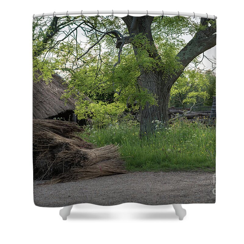 Thatched Shower Curtain featuring the photograph The Thatched Roof, Great Dixter by Perry Rodriguez