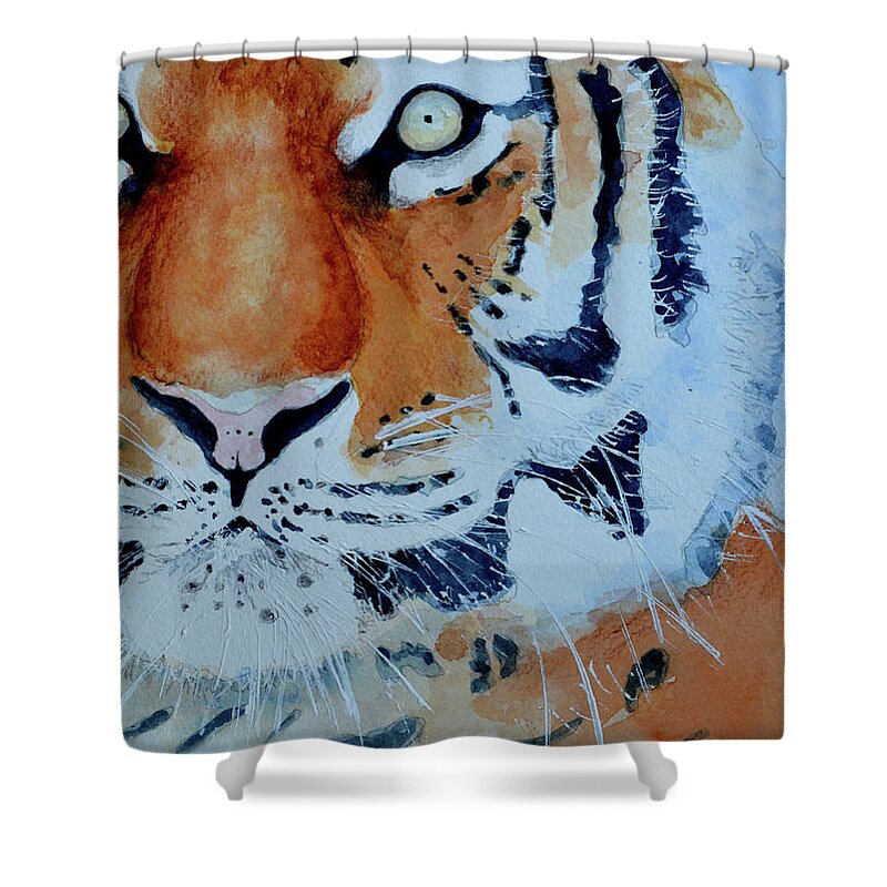 Tiger Shower Curtain featuring the painting The Tiger by Steven Ponsford